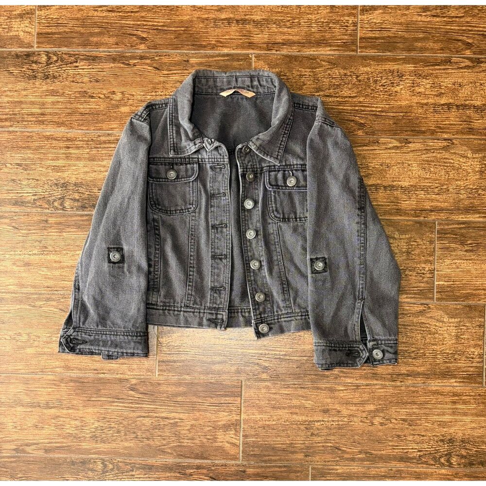 Highway Jeans Retro Cropped Black Denim Jacket - L